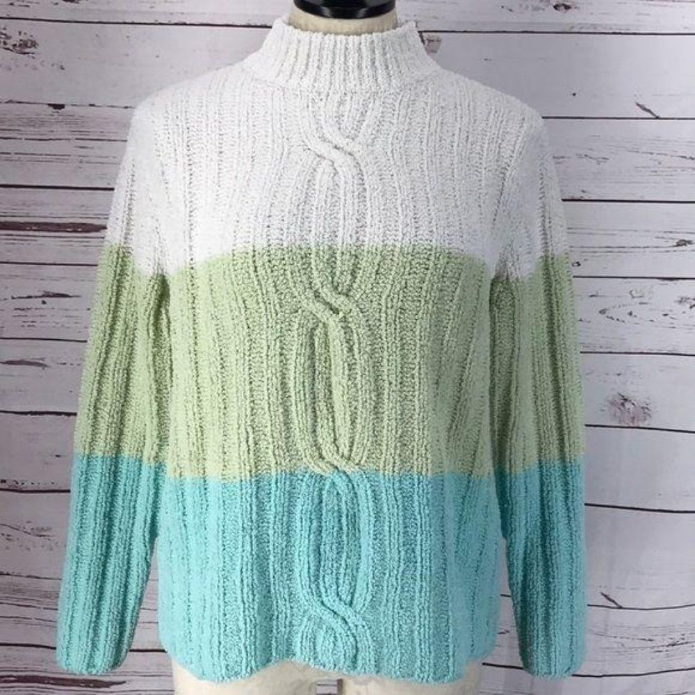 Ambra Knitted Tricolor‎ Knotted Design Crew Sweater